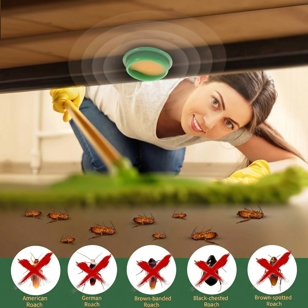 Premium Cockroach Killer Gel Pods (Pack of 12) - Fast-Acting, Pet-Safe Roach Bait Station for Home & Kitchen